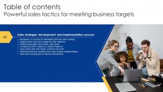 Powerful Sales Tactics For Meeting Business Targets Table Of Contents MKT SS V