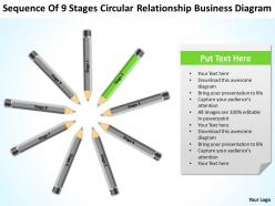 Powerpoint business of 9 stages circular relationship diagram slides