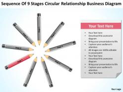 Powerpoint business of 9 stages circular relationship diagram slides