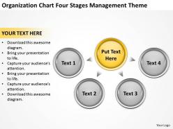 Powerpoint business organization chart four stages management theme slides 0522