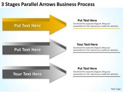 Powerpoint graphics business 3 stages parallel arrows process templates
