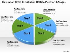 Powerpoint graphics business of 3d distribution data pie chart 6 stages slides