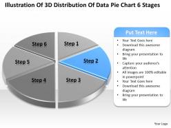 Powerpoint graphics business of 3d distribution data pie chart 6 stages slides