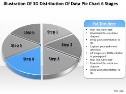 Powerpoint graphics business of 3d distribution data pie chart 6 stages slides