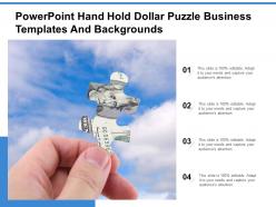 Powerpoint hand hold dollar puzzle business templates and backgrounds