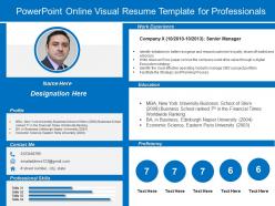 Powerpoint online visual resume template for professionals