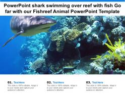 Powerpoint shark swimming over reef with fish go far with our fishreef animal template