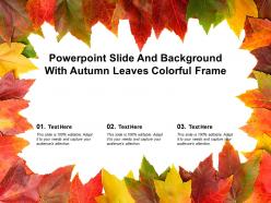 Powerpoint slide and background with autumn leaves colorful frame