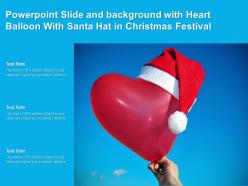 Powerpoint slide and background with heart balloon with santa hat in christmas festival