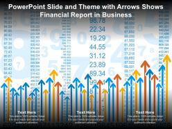 Powerpoint slide and theme with arrows shows financial report in business
