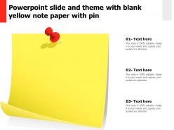 Powerpoint slide and theme with blank yellow note paper with pin