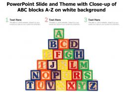 Powerpoint slide and theme with close up of abc blocks a z on white background