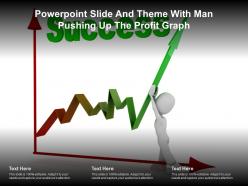 Powerpoint slide and theme with man pushing up the profit graph