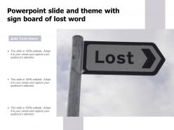 Powerpoint slide and theme with sign board of lost word