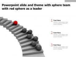 Powerpoint slide and theme with sphere team with red sphere as a leader