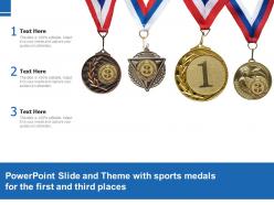 Powerpoint slide and theme with sports medals for the first and third places