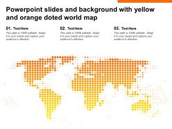 Powerpoint slides and background with yellow and orange doted world map