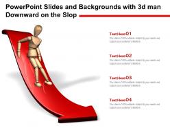 Powerpoint slides and backgrounds with 3d man downward on the slop