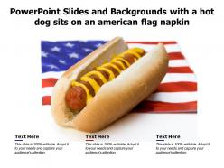 Powerpoint slides and backgrounds with a hot dog sits on an american flag napkin