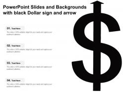 Powerpoint slides and backgrounds with black dollar sign and arrow