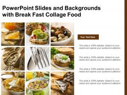 Powerpoint slides and backgrounds with break fast collage food