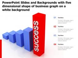 Powerpoint slides and backgrounds with five dimensional shape of business graph on a white