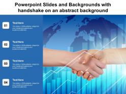 Powerpoint slides and backgrounds with handshake on an abstract background
