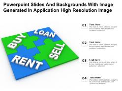Powerpoint slides and backgrounds with image generated in application high resolution image