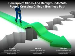 Powerpoint slides and backgrounds with people crossing difficult business path