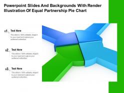 Powerpoint slides and backgrounds with render illustration of equal partnership pie chart