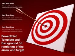Powerpoint template and background 3d rendering of the arrow and target