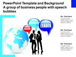 Powerpoint template and background a group of business people with speech bubbles