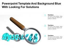 Powerpoint template and background blue with looking for solutions