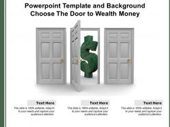 Powerpoint template and background choose the door to wealth money