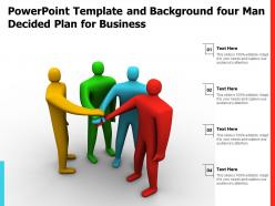 Powerpoint template and background four man decided plan for business