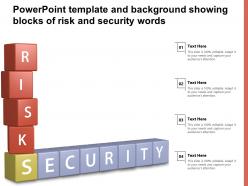 Powerpoint template and background showing blocks of risk and security words