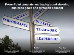 Powerpoint template and background showing business goals and direction concept