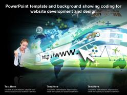 Powerpoint template and background showing coding for website development and design
