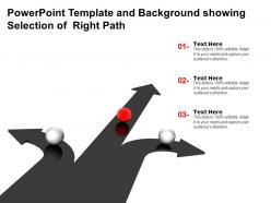 Powerpoint template and background showing selection of right path