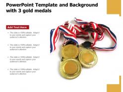 Powerpoint template and background with 3 gold medals