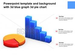 Powerpoint template and background with 3d blue graph 3d pie chart