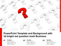 Powerpoint template and background with 3d bright red question mark business