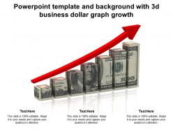 Powerpoint template and background with 3d business dollar graph growth