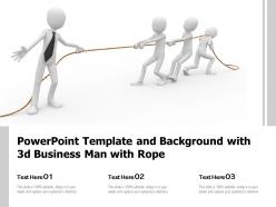 Powerpoint Template And Background With 3d Business Man With Rope