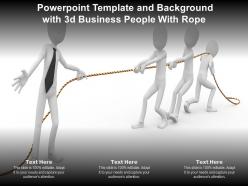 Powerpoint template and background with 3d business people with rope