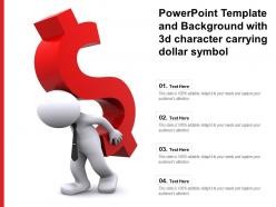 Powerpoint template and background with 3d character carrying dollar symbol