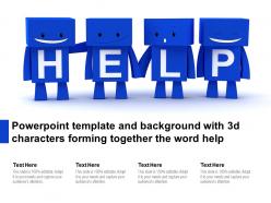 Powerpoint template and background with 3d characters forming together the word help
