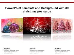 Powerpoint template and background with 3d christmas postcards