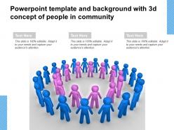 Powerpoint template and background with 3d concept of people in community