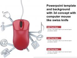 Powerpoint template and background with 3d concept with computer mouse like swiss knife